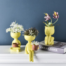 Nordic artist home craft decoration flower succulent outdoor indoor plants wholesale abstract figure flower pot